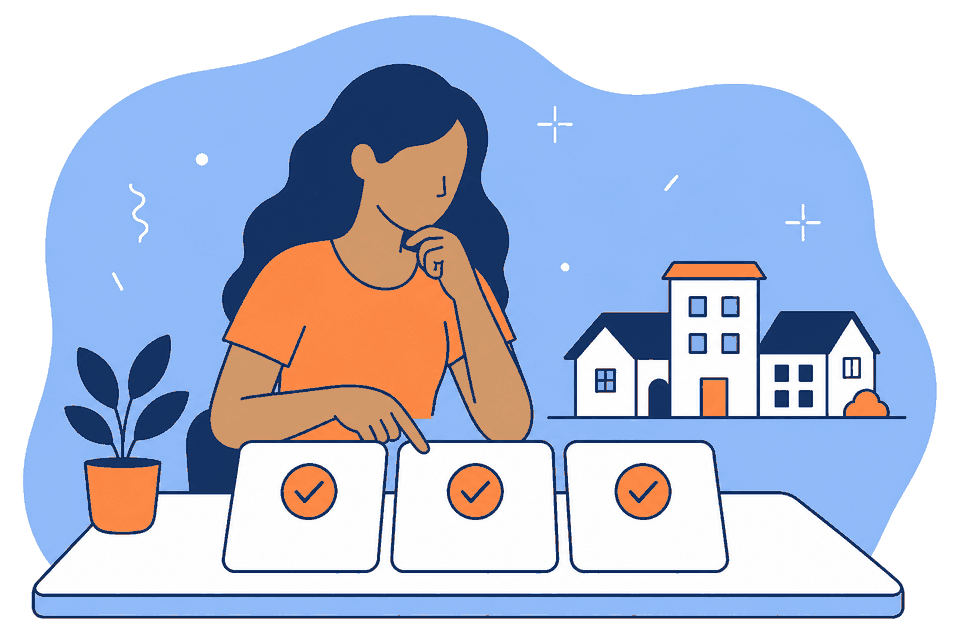 Person comparing options from multiple providers